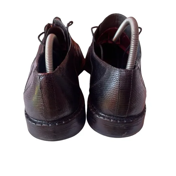 David Eden Oxfords Dress Shoes Genuine Crocodile Black Toe Men's 10