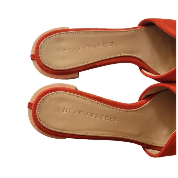 Dear Frances Eva Suede Red Mules