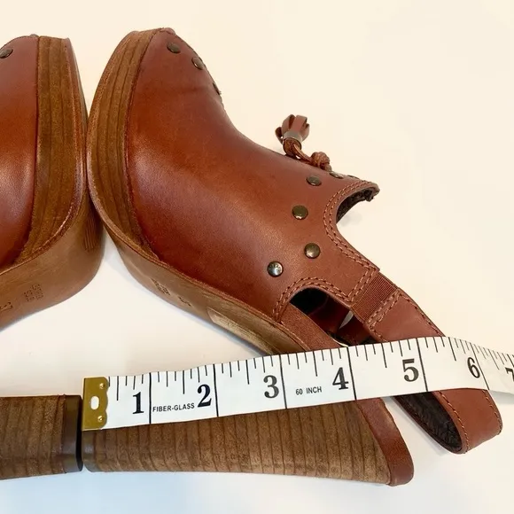 Diesel Cuir Desir Peep Toe Brown Leather Mules Size 37
