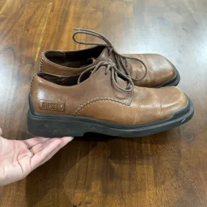 Diesel Y2K Vintage Square Toe Leather Lace Up Oxfords Shoes Size 8