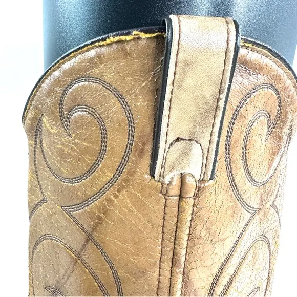 Dingo Acme Men Size 8.5 Brown Leather Boot Metal Toe Western Cowboy Made in USA
