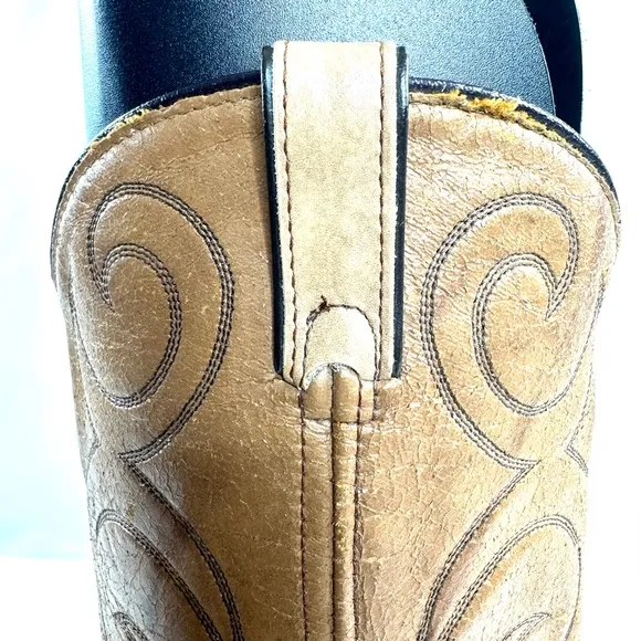 Dingo Acme Men Size 8.5 Brown Leather Boot Metal Toe Western Cowboy Made in USA