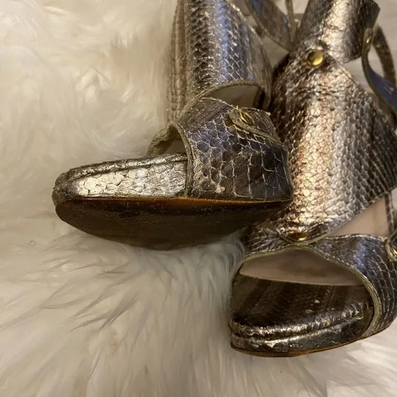 Dior Gold Heels with Strappy Design and Ankle Strap size 39