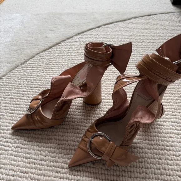 Dior Pointed Toe Ankle Wrap Heels