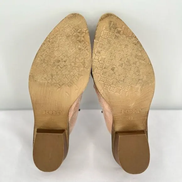 DKODE Jenelle Patchwork Multi Distressed Metallic Leather Mule Clog EU 40 US 9