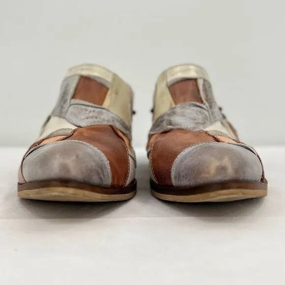 DKODE Jenelle Patchwork Multi Distressed Metallic Leather Mule Clog EU 40 US 9