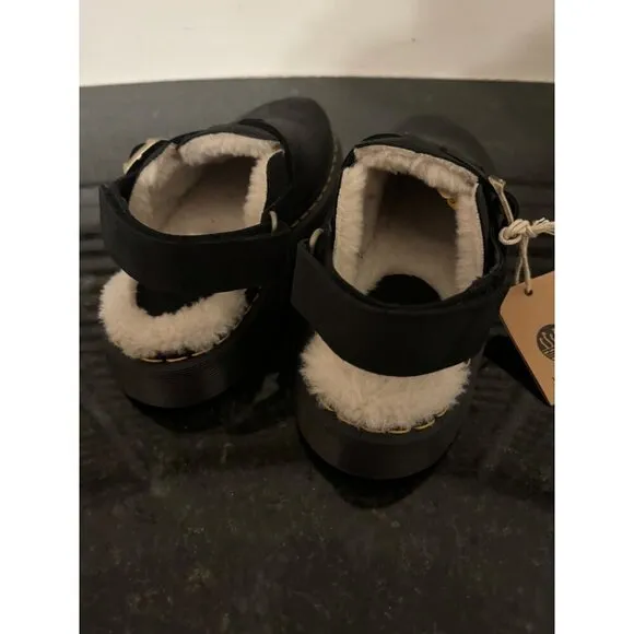 Doc Dr. Martens Jorge II Suede &amp; Leather Slingback Mules Black EU 39 US 8 NEW