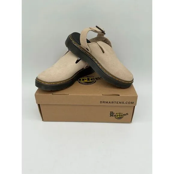 Doc Martens Carlson Slingback Mules Sand‎ Suede Women's 6/Men's 5 New in Box