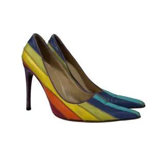 Dolce &amp; Gabbana Rainbow Pumps High Heels Pointed Toe Women's 39 US 9