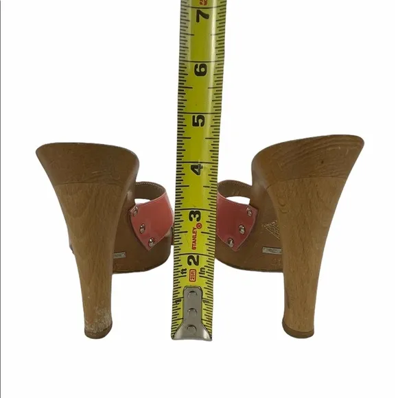 Dolce &amp; Gabbana Stud Wood Heeled Clogs Sandals 40 USA 10