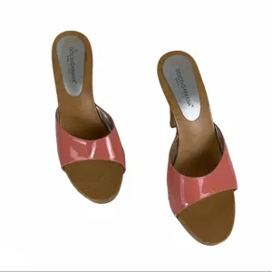 Dolce &amp; Gabbana Stud Wood Heeled Clogs Sandals 40 USA 10