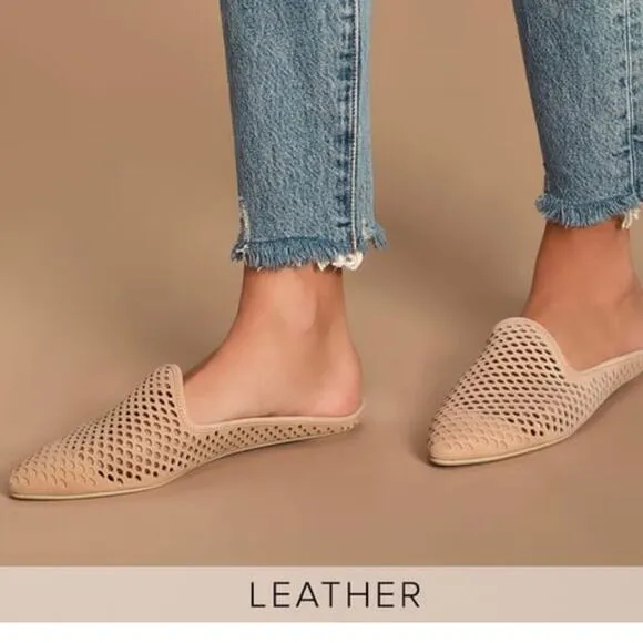 Dolce vita Nubuck Leather Pointed-Toe Mules