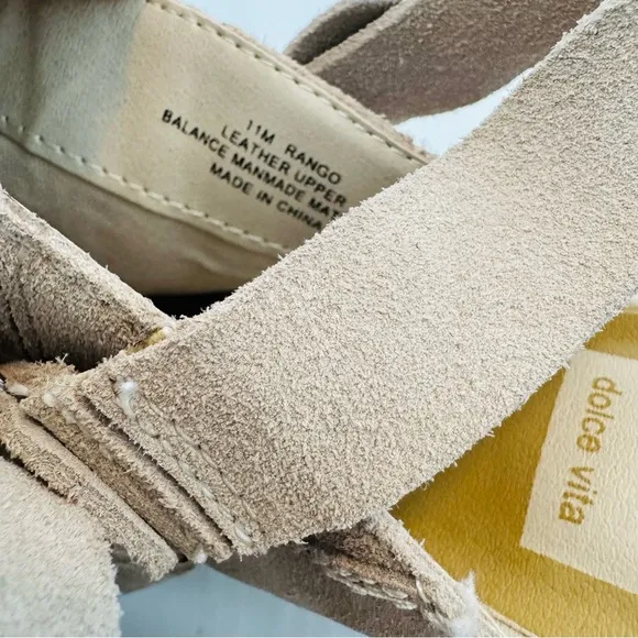 Dolce Vita Rango western style suede mules tan/cream size 11 stacked heel