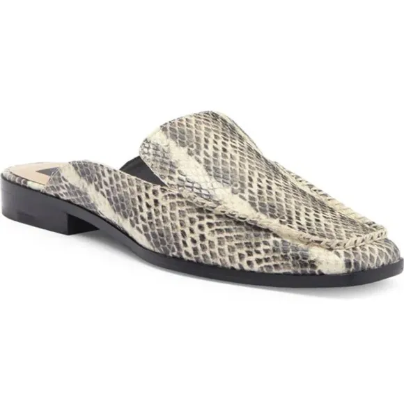 Dolce Vita Snakeskin Patterned square toe Women's Mules 10 office preppy