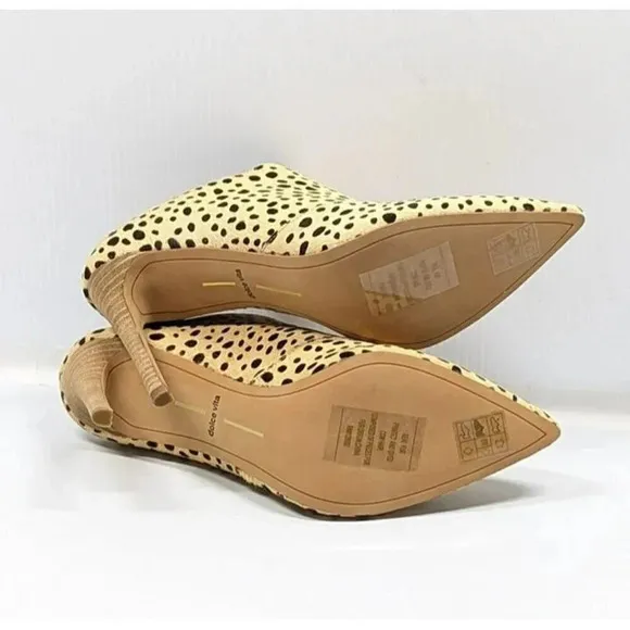 Dolce Vita Women's Cinda High-Heeled Leopard Calf Hair Mules Size 10 (MSRP $198)