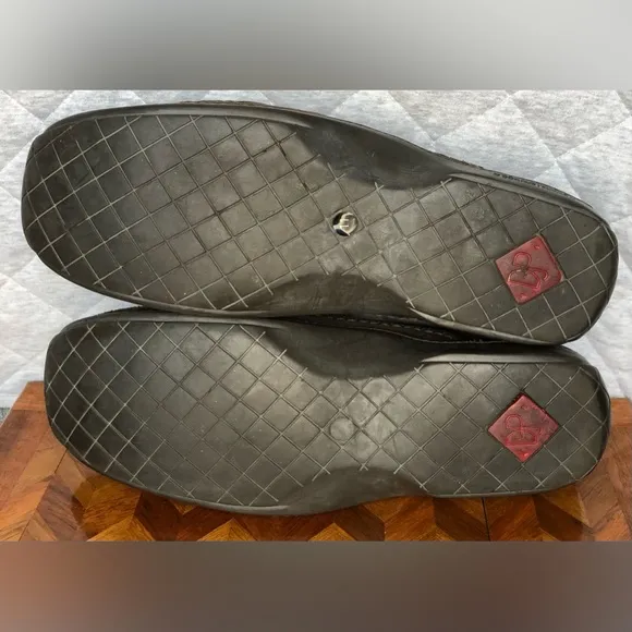 Donald J. Pliner alligator brown suede mules