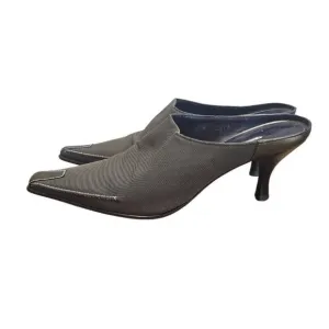 Donald J. Pliner Avant-garde Pointed Toe Canvas Leather Green Heels