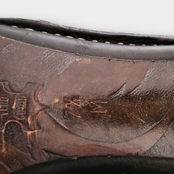 Donald J. Pliner Black Suede Western Embroidered Heeled Mules