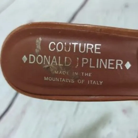 Donald J. PLINER 𝅺couture Donald J Pliner Brown Yellow leather mules 7