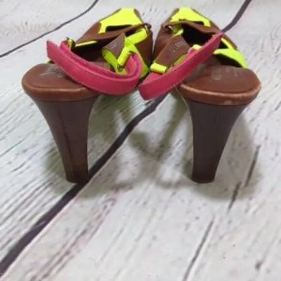 Donald J. PLINER 𝅺couture Donald J Pliner Brown Yellow leather mules 7
