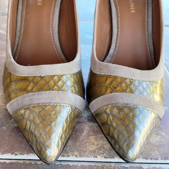 Donald J. Pliner Heels 10 Reptile Suede pumps Pointed Toe Snakeskin