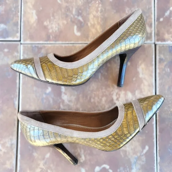 Donald J. Pliner Heels 10 Reptile Suede pumps Pointed Toe Snakeskin