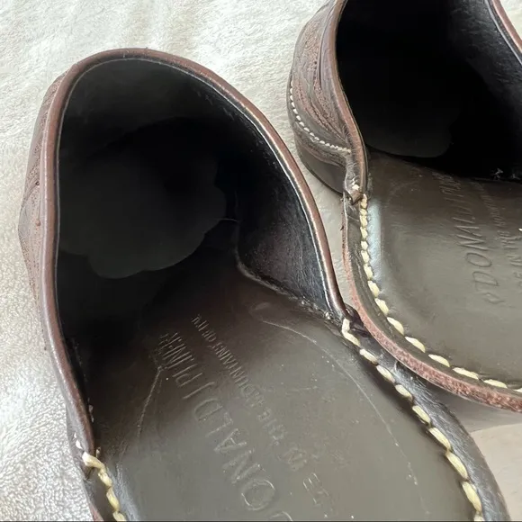 Donald J. Pliner Leather Bozza Slip On Mules Western Embroidered