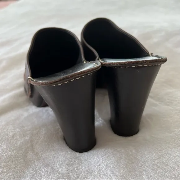 Donald J. Pliner Leather Bozza Slip On Mules Western Embroidered