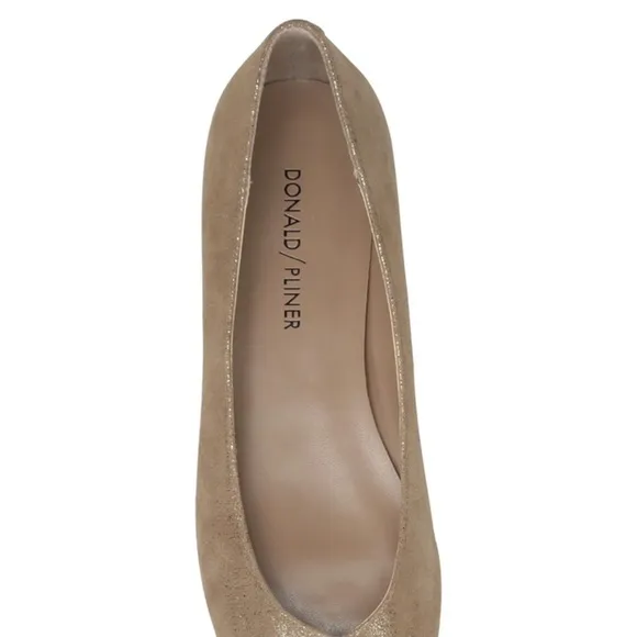 Donald J Pliner Leather Metallic Gold Palma Pointed Toe Skimmer Flat Shoes 6 NWT