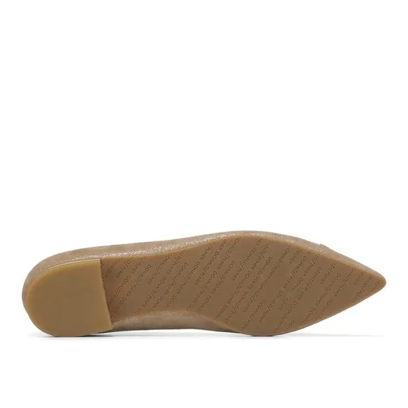 Donald J Pliner Leather Metallic Gold Palma Pointed Toe Skimmer Flat Shoes 6 NWT