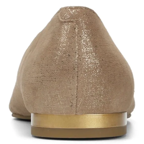 Donald J Pliner Leather Metallic Gold Palma Pointed Toe Skimmer Flat Shoes 6 NWT