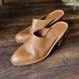 Donald J Pliner Tan Leather Mules