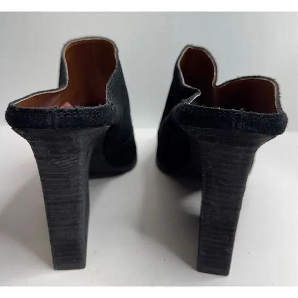 Donald Pliner Mules Size 11 Leather Suede Black Pointed Toe Western Style