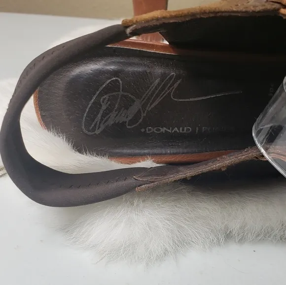 Donald Pliner Vishad Distressed Weathered Leather Strappy Heels-Size 10