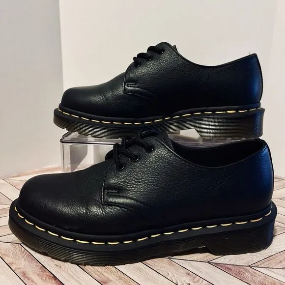 Dr. Martens 1461 Virginia Leather Oxford Shoes Women’s 5 Black 3 Eye Lace Up