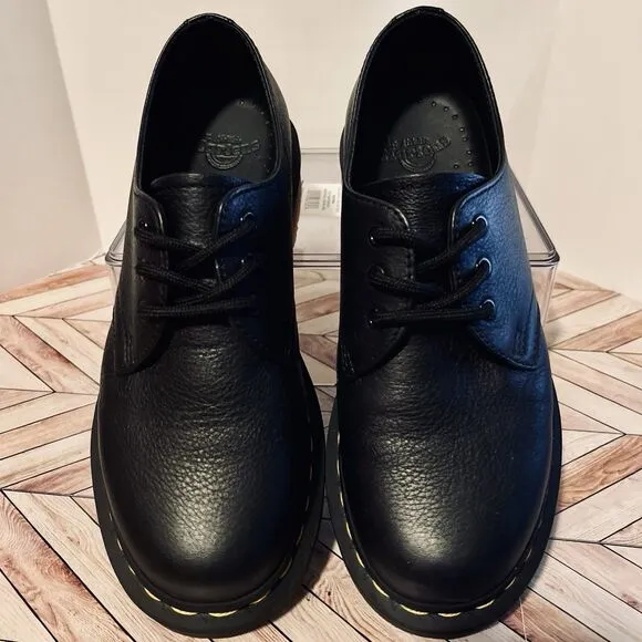 Dr. Martens 1461 Virginia Leather Oxford Shoes Women’s 5 Black 3 Eye Lace Up