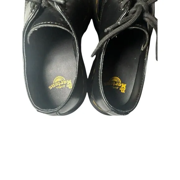 Dr. Martens 21084 Black Leather Round Toe 3-Eye Lace Up Oxfords, Men 4 Women 5