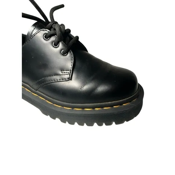 Dr. Martens 21084 Black Leather Round Toe 3-Eye Lace Up Oxfords, Men 4 Women 5