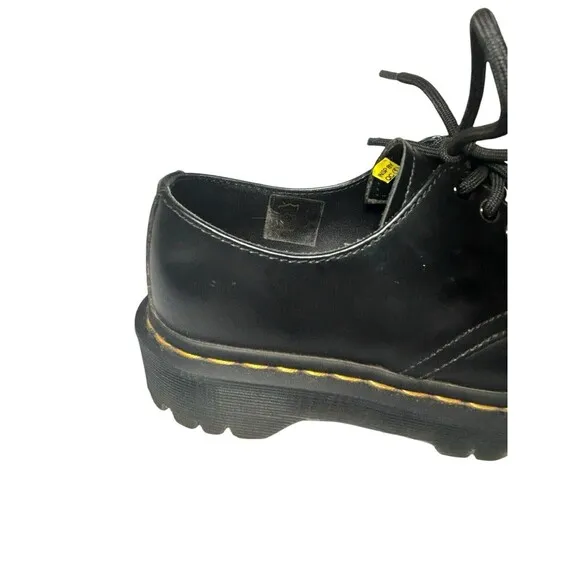 Dr. Martens 21084 Black Leather Round Toe 3-Eye Lace Up Oxfords, Men 4 Women 5