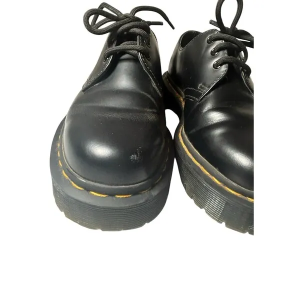 Dr. Martens 21084 Black Leather Round Toe 3-Eye Lace Up Oxfords, Men 4 Women 5