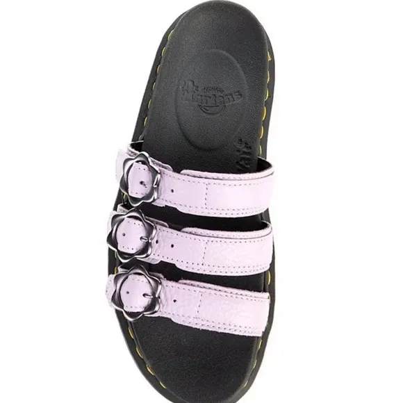 Dr. Martens Blaire Flower Buckle Purple Slide Size 7