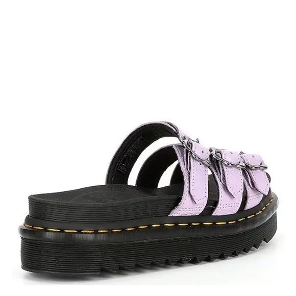 Dr. Martens Blaire Flower Buckle Purple Slide Size 7