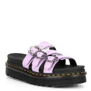 Dr. Martens Blaire Flower Buckle Purple Slide Size 7