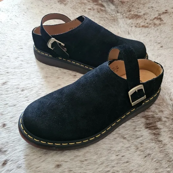 Dr. Martens Isham Desert Oasis Suede Mules Sandals in Black Men's Size 13 NEW
