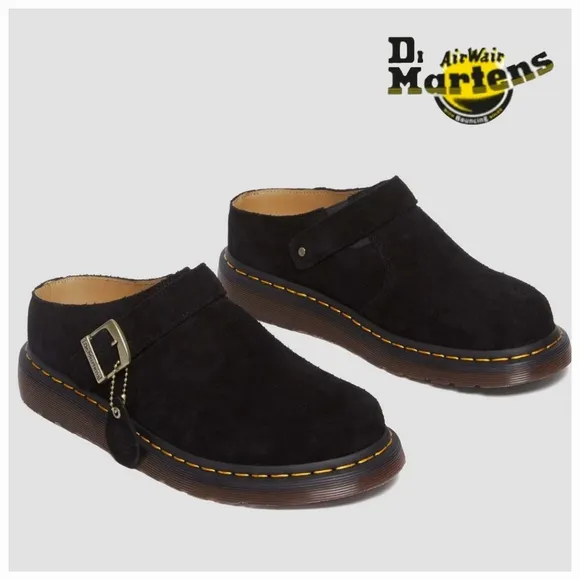 Dr. Martens Isham Desert Oasis Suede Mules Sandals in Black Men's Size 13 NEW