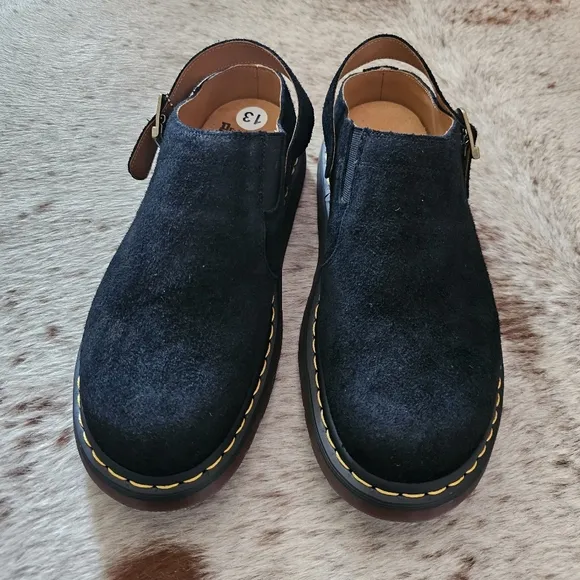Dr. Martens Isham Desert Oasis Suede Mules Sandals in Black Men's Size 13 NEW