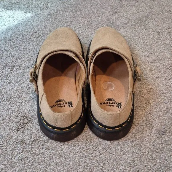 DR. MARTENS Isham Desert Oasis Suede Mules Women's Size 8