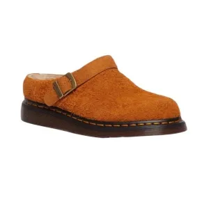 Dr Martens Isham Faux Shearling Suede Slingback Mules M 9  W-10 Pecan Brown