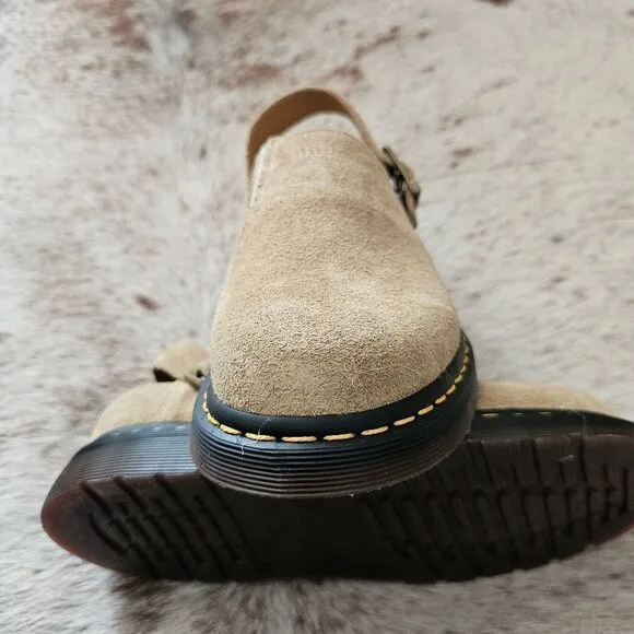 Dr. Martens Isham Desert Oasis UNISEX Suede Mules in Beige Size 9 NEW