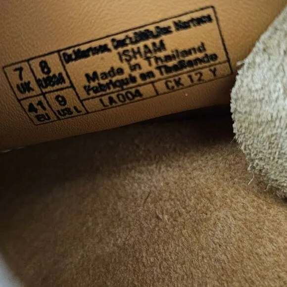 Dr. Martens Isham Desert Oasis UNISEX Suede Mules in Beige Size 9 NEW